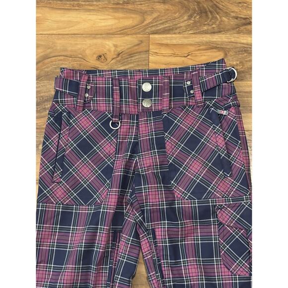 READ Roxy Limited Edition 5000 Plaid Snowboard Pants Women’s XS Blue Pink - Picture 4 of 13